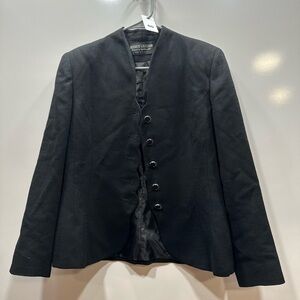 Herbert Grossman Cynthia Sobel VTG Black Wool Blazer Gold Decorative Buttons 10‎